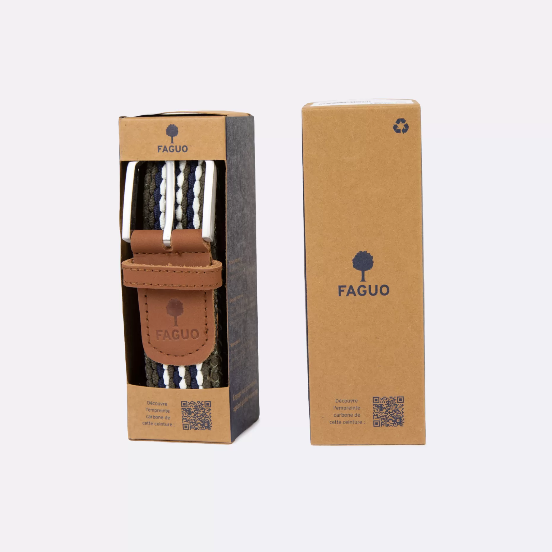 FAGUO Ceintures*Ceinture En Polyester Recycle Et Elasthanne Bleu & Vert - Modele Belt