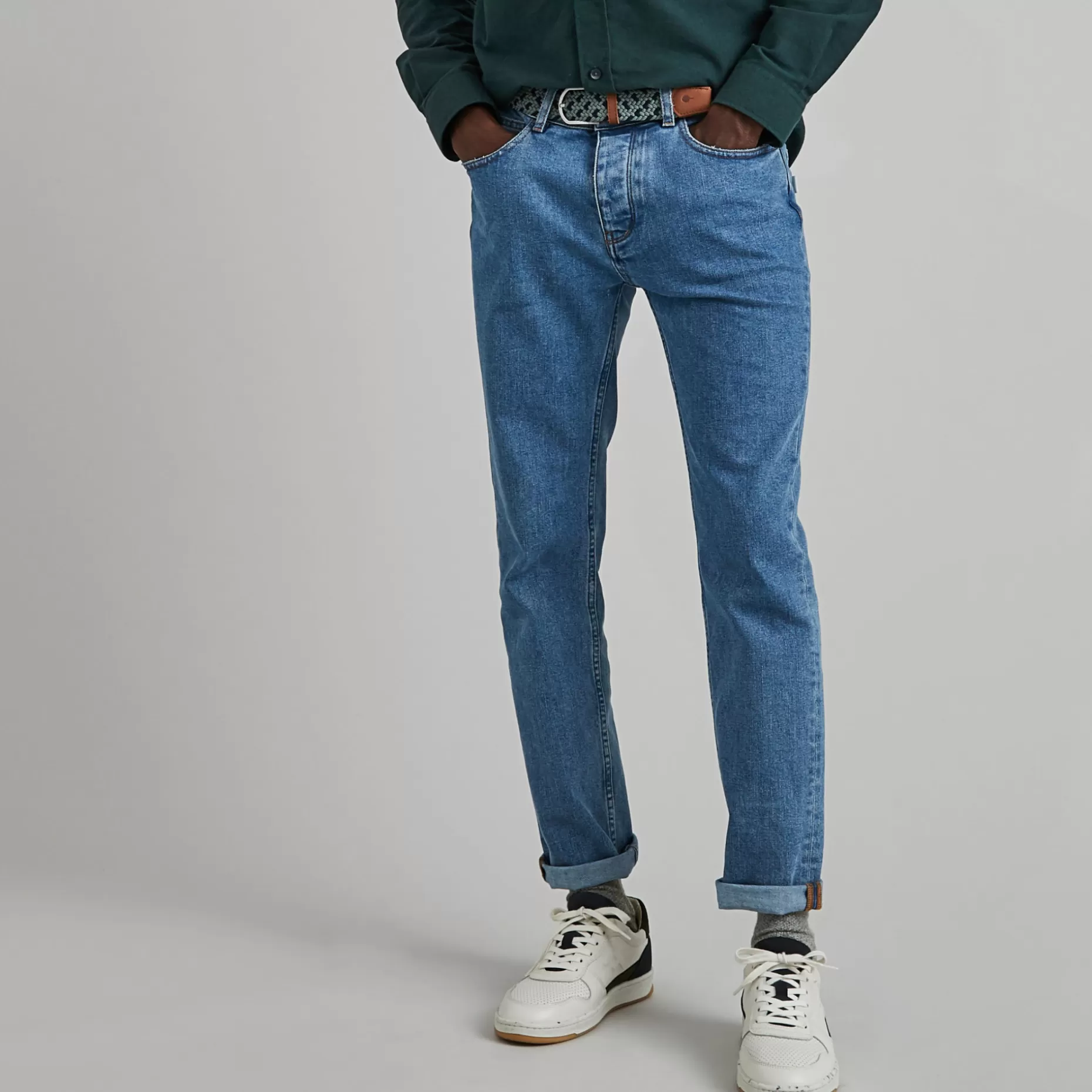 FAGUO Ceintures*Ceinture En Polyester Recycle Et Elasthanne Vert & Bleu - Modele Belt