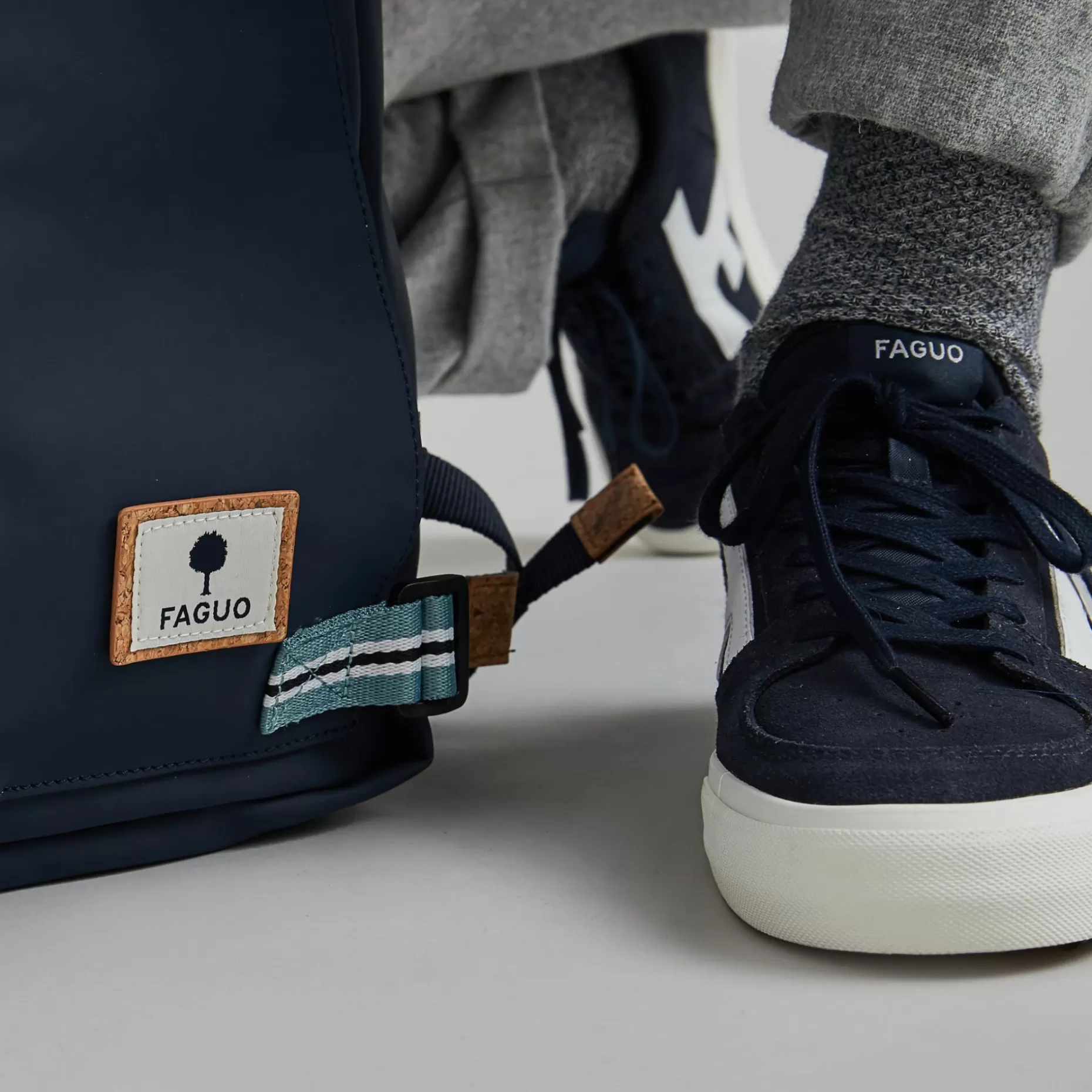 FAGUO Sacs Déperlants*Sac A Dos En Polyester Recycle Bleu Marine - Modele Commuter