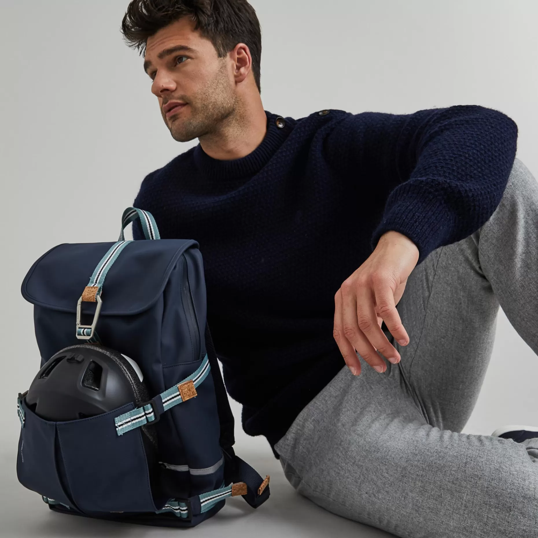FAGUO Sacs Déperlants*Sac A Dos En Polyester Recycle Bleu Marine - Modele Commuter