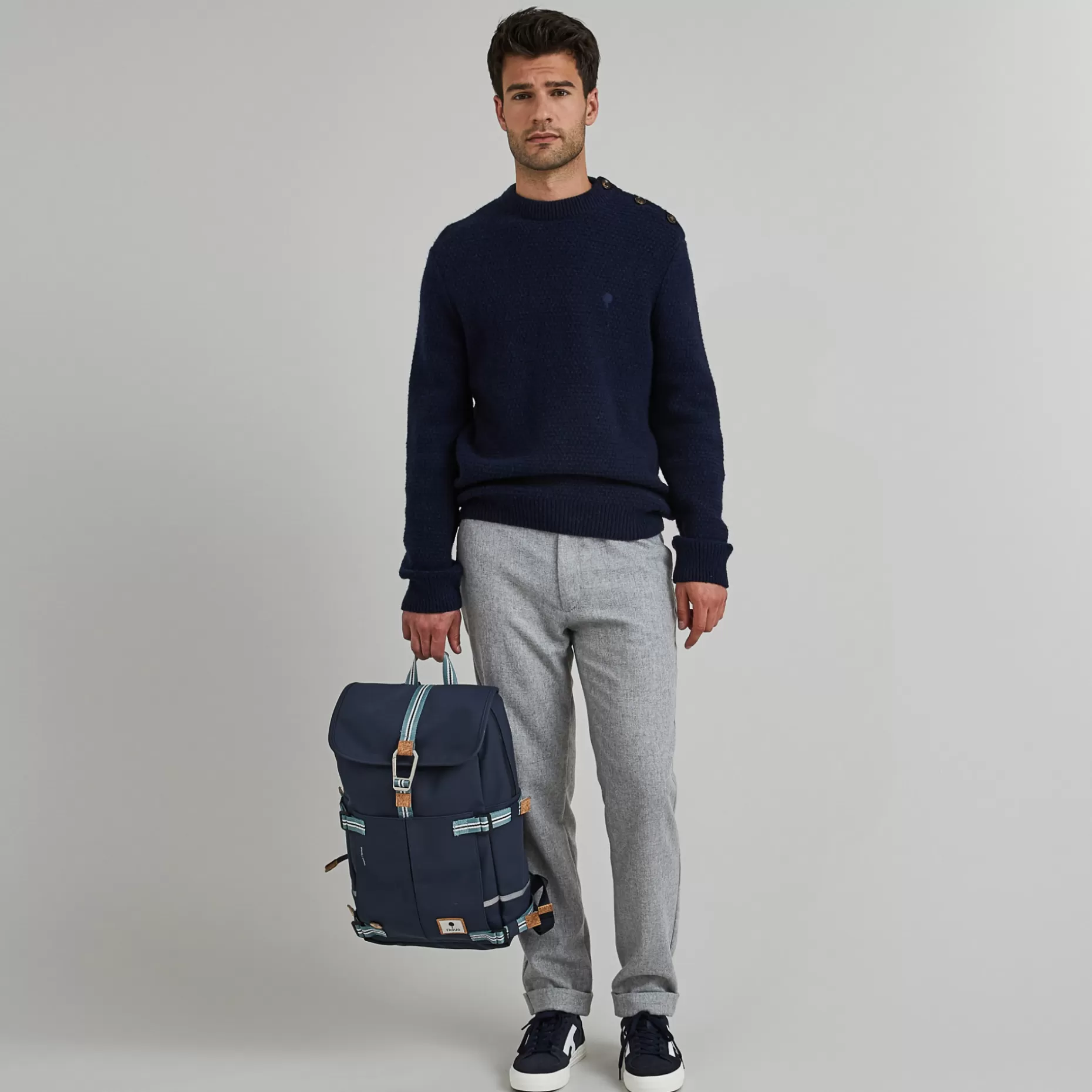 FAGUO Sacs Déperlants*Sac A Dos En Polyester Recycle Bleu Marine - Modele Commuter