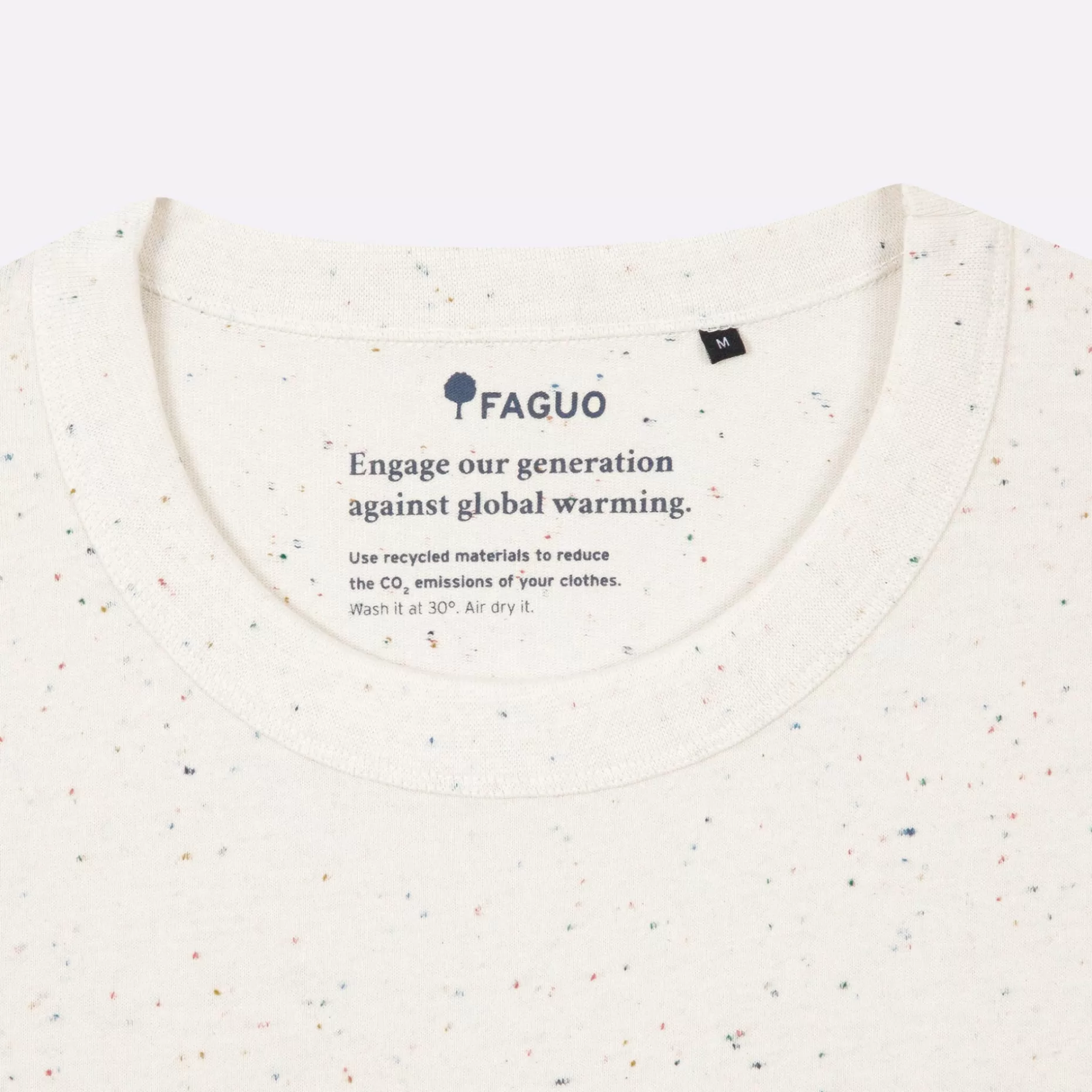 FAGUO T-Shirts*T-Shirt Col Rond Ecru & Multicolore