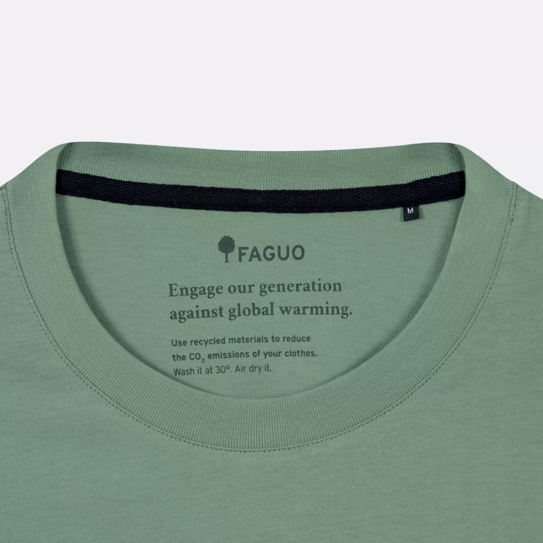 FAGUO T-Shirts*T-Shirt Col Rond Vert Clair Velo Multicolore